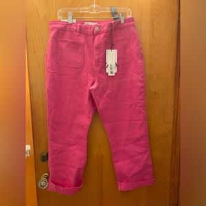 ***NWT*** Zara Fuchsia Sailor Cropped Flare Jeans